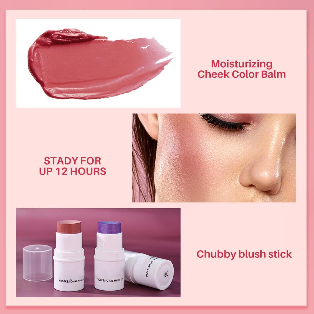 Long-Lasting Waterproof Cream Cheek Highlighter Pencil Stick for Face - Pearly White - Image 5
