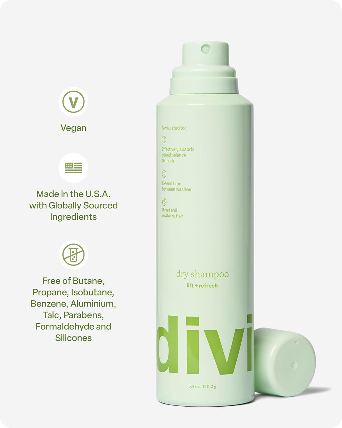 Divi Dry Shampoo Spray for Women - Formulated to Absorb Oil, Balance the Scalp and Extend Time Between Washes - Free of Benzene, Butane, Propane and Talc, 5.3oz (1 Pack) - Image 6