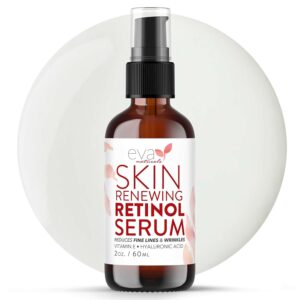 Retinol Serum for Face with Hyaluronic Acid & Vitamin E - For Anti-Aging, Fine Lines, Wrinkles, Resurfacing, Acne Marks and Scars, Skin Brightening, Dark Spot Correction Night Serum - 2oz