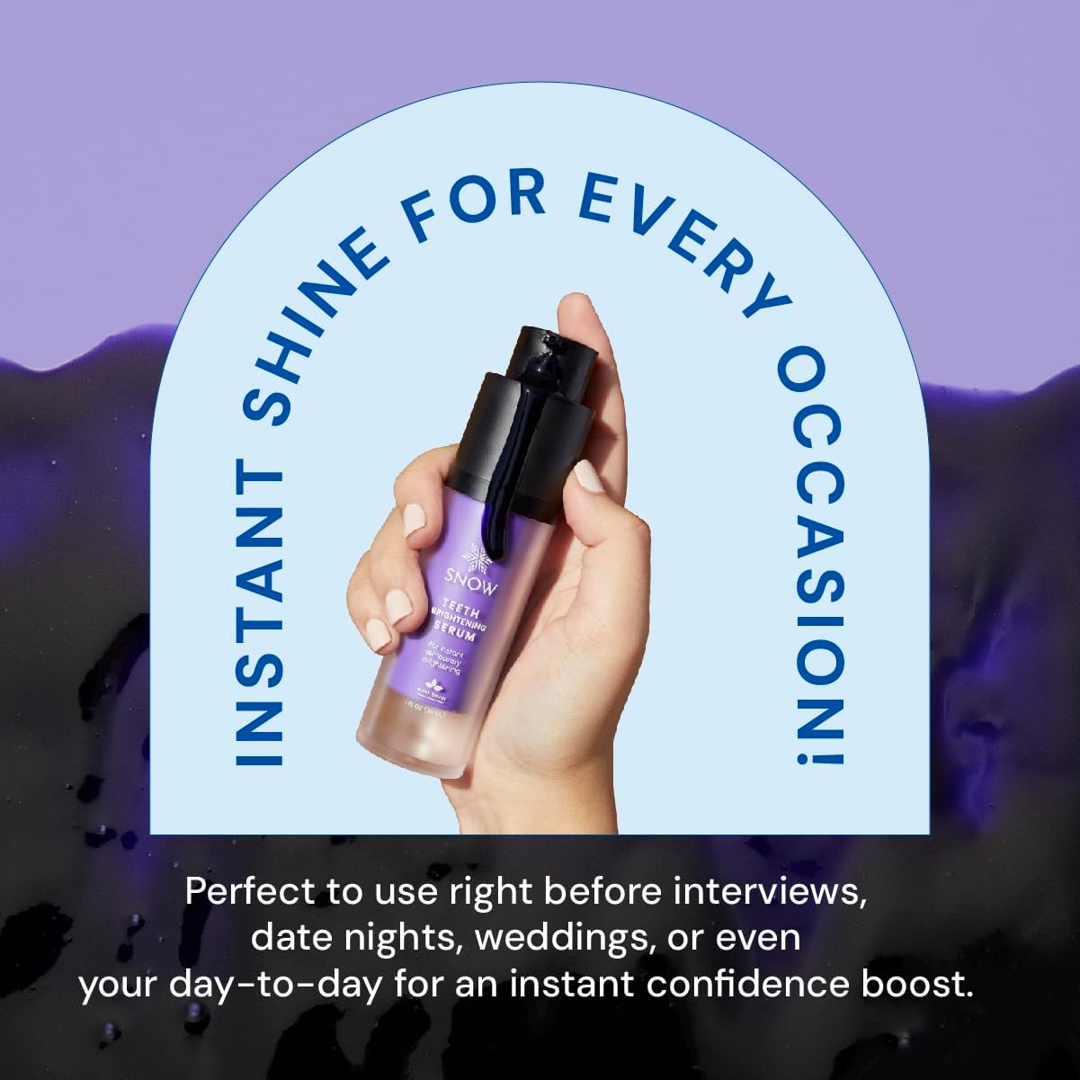 SNOW Teeth Brightening Purple Serum | Gentle & Enamel Safe Instant Brightening for Brighter Smile | Dental Care, Hygiene, & Tooth Care Bright Smile for Events Daily Confidence 2 Month Supply - Image 7