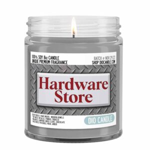 Hardware Store Scented Candle - Smells Like Paint Mixers - Wooden Dowels - 100% Naturally Vegan Soy and Premium Fragrance | Great Gift | Handmade in Denver, Colorado (8oz Glass Jar)