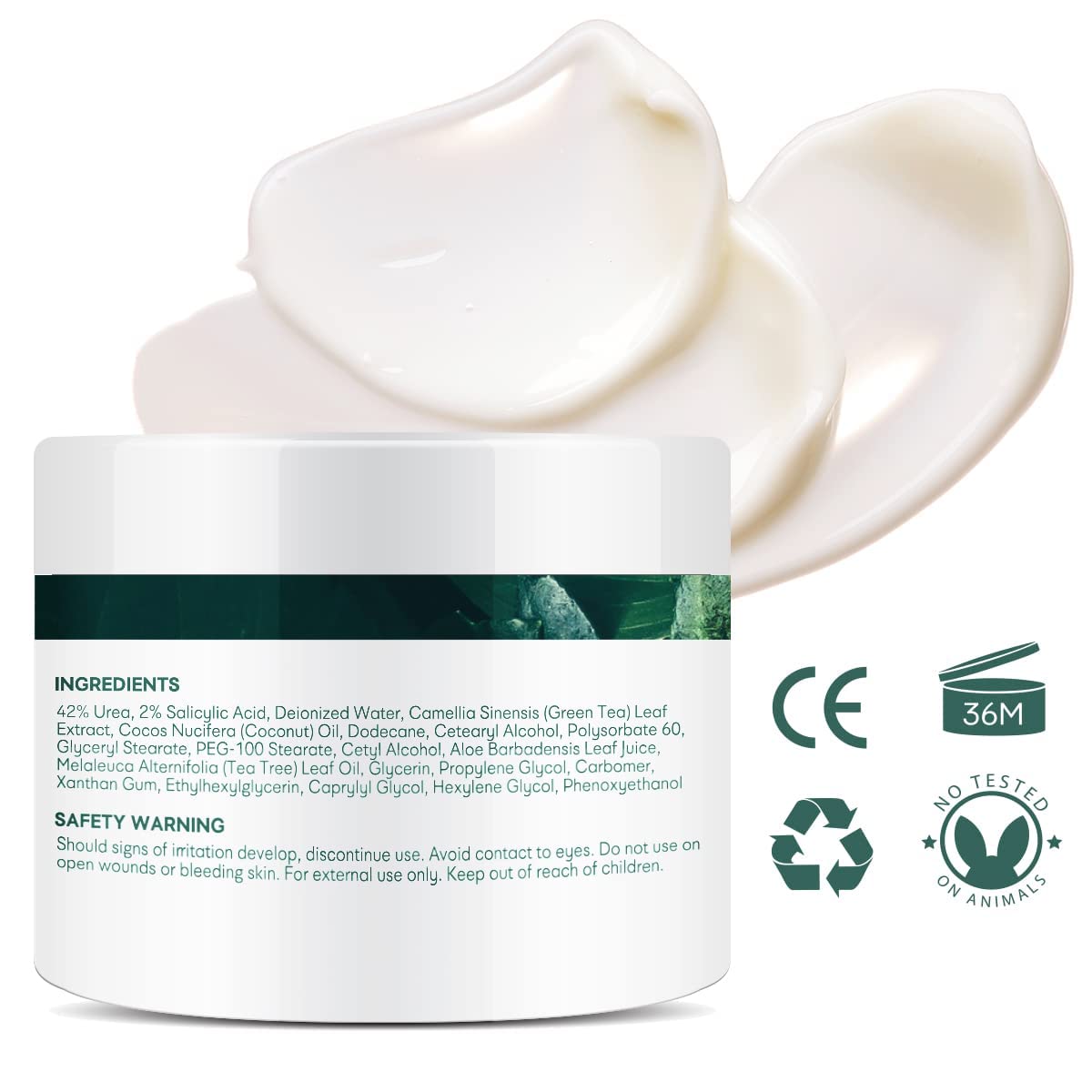 Urea cream 40 perent for feet: Maximum Strength Urea lotion for cracked Heels and Rough Thick Skin for foot- 42% Crema 5.29 oz. - Image 5