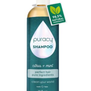 Puracy Shampoo, Gently Clarifying for All Hair & Scalp Types, Perfect Hair from Pure Ingredients, Enriched with Rosemary Oil to Stimulate Hair Growth, Sulfate-Free and Color Treated-Safe, 12 Oz