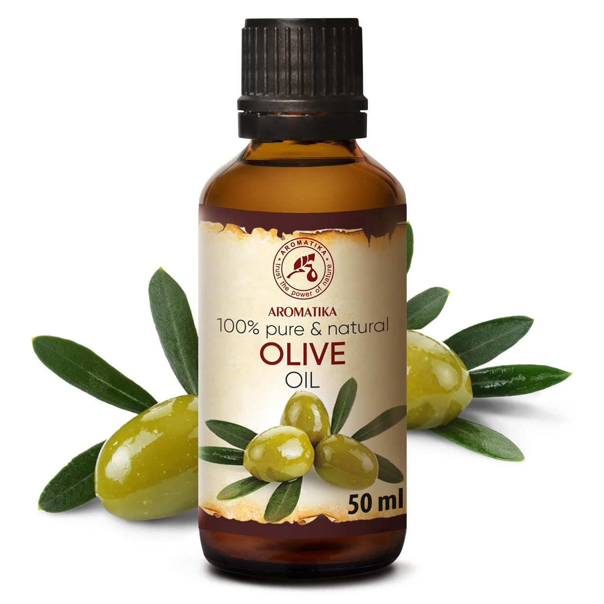 Olive Oil Extra Virgin 1.7 Fl Oz - 100% Pure Unrefined - Best for Hair - Skin - Nails - Lips - Face - Body - Scalp - Great for Beauty - Massage Oil Base - Spa - Olive Oil Cold Pressed - Glass Bottle - Image 2