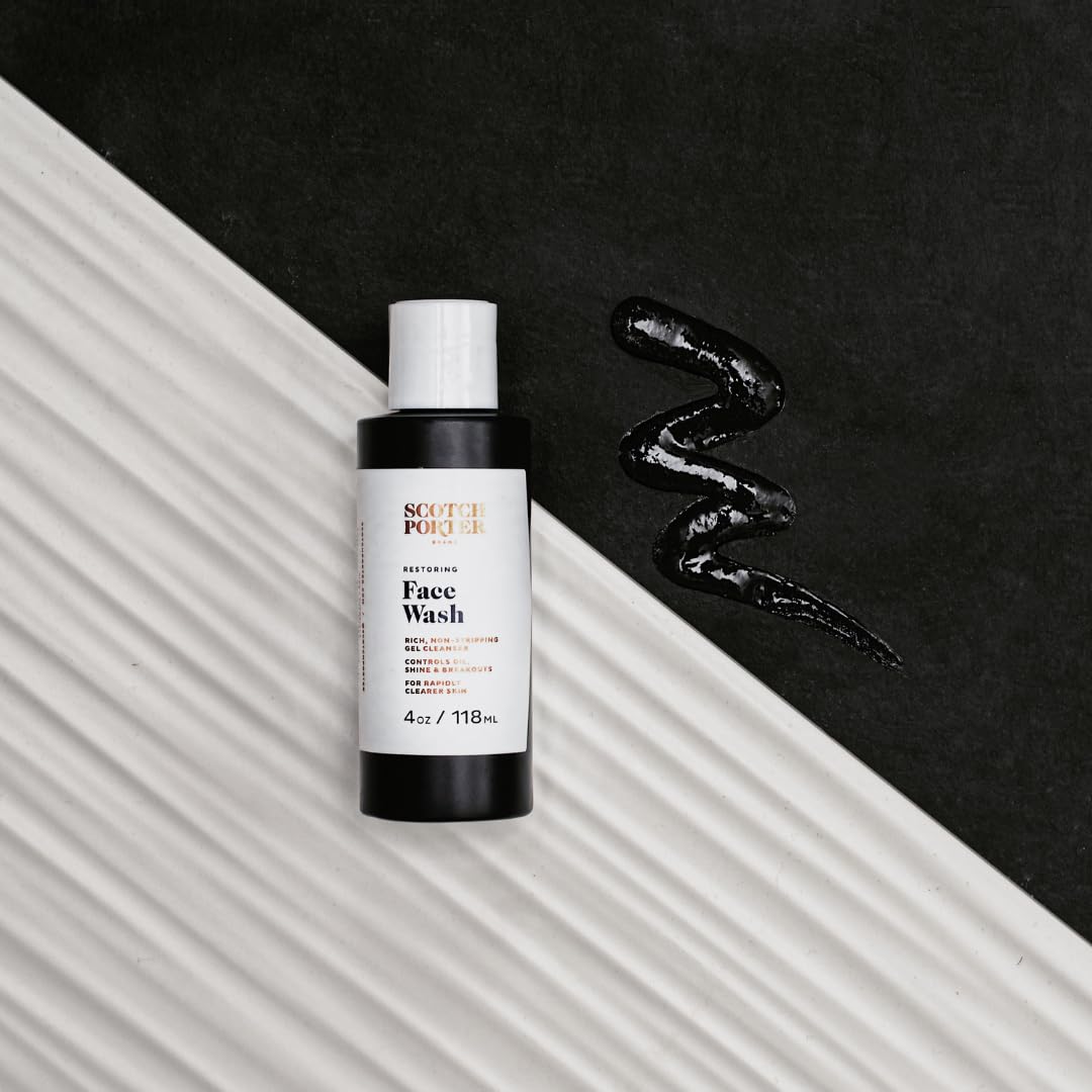 Scotch Porter Restoring Face Wash | Rich, Non-Stripping Gel Cleanser | Formulated with Non-Toxic Ingredients, Free of Parabens, Sulfates & Silicones | Vegan | 4oz Bottle - Image 3