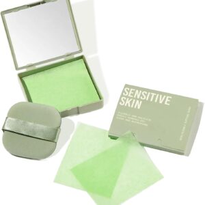Oil Blotting Sheets for Face Blotting Paper for Oily Skin,Oil Control Film,Face Oil Absorbing Sheets with Makeup Puff and Portable Mirror Case (200 Sheets)