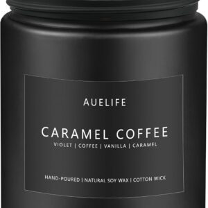 Caramel Coffee Candle | Men Scented Candles for Home, Candles Gifts for Women Men - Soy Candle for Home Scented - Aromatherapy Gifts for Men - 7oz 50 Hours Long Burning