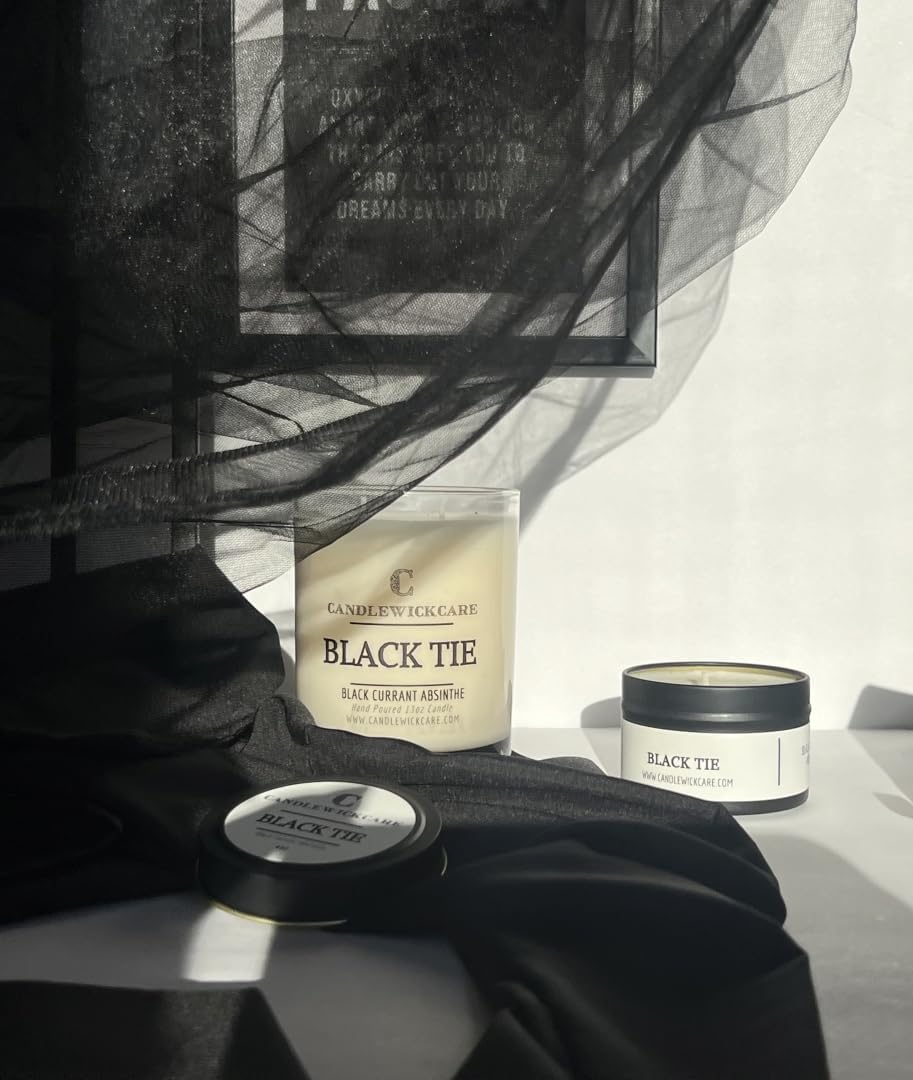 Black Tie 4oz Aromatherapy Candle Non-Toxic Coconut Soy Wax Blend in Glass Jar - Image 5