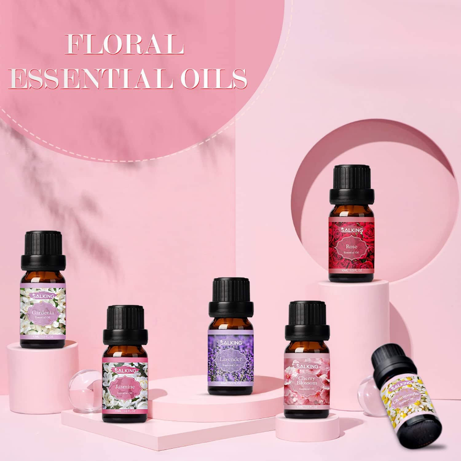 SALKING Premium 6 x 10 ML Floral Essential Oils Set for Diffusers - Image 2