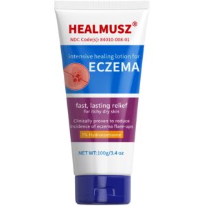 Eczema Cream, Maximum Strength 1% Hydrocortisone Eczema Relief Cream Anti-Itch Cream for Eczema-Prone & Dry Skin, Relief for Itching, Redness, Flaking and Irritated -3.4 Oz Tube, White