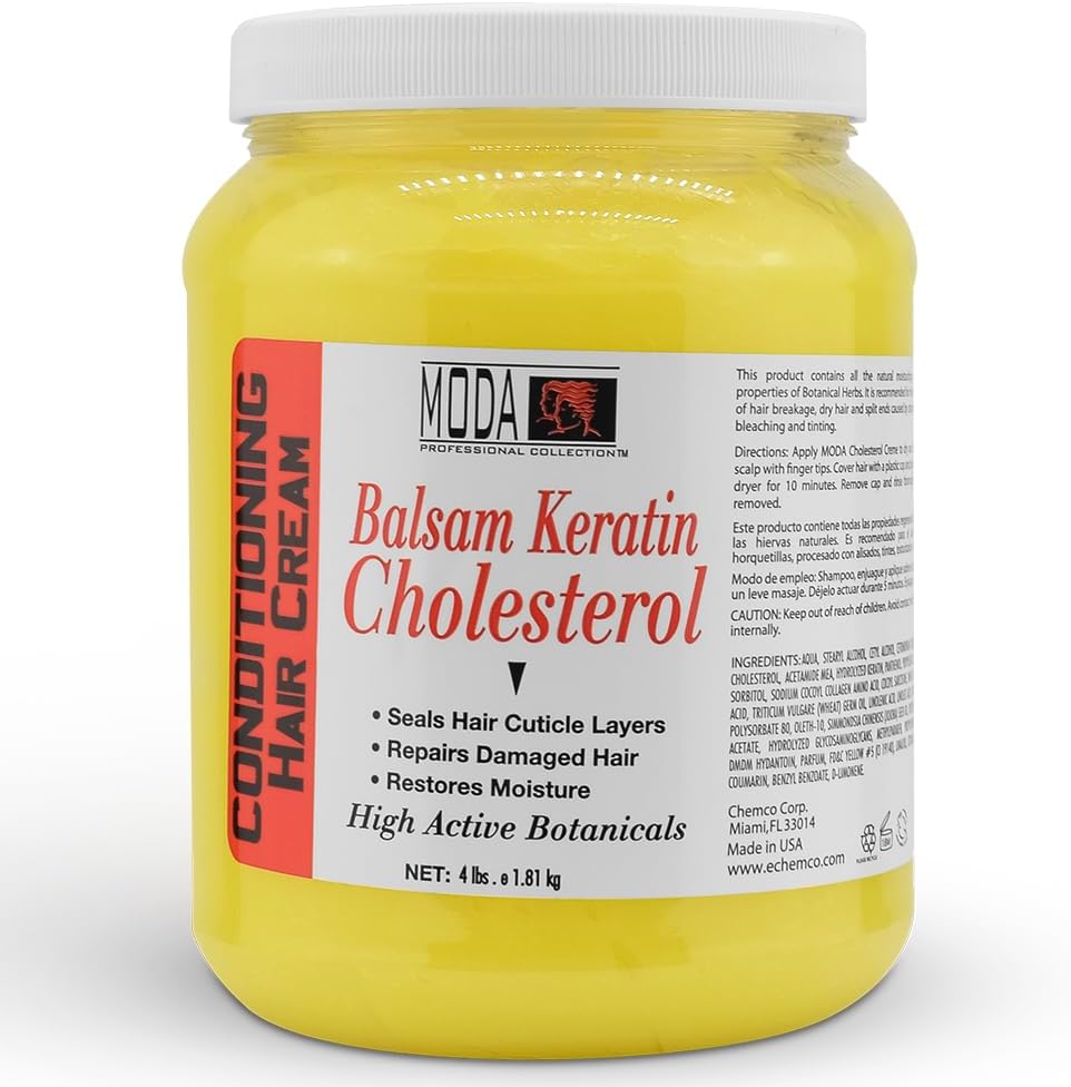 MODA - Cholesterol Deep Conditioning Hair Cream with Keratin, Panthenol, Collagen Amino Acids, Jojoba Oil, and Vitamin E โ 64 Oz