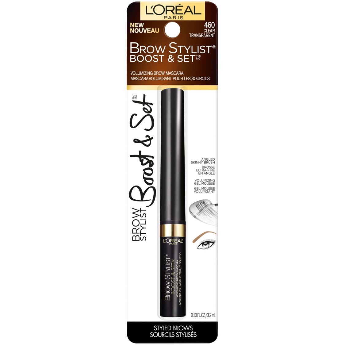 L'Oreal Paris Cosmetics Brow Stylist Boost and Set Brow Mascara, Clear, 0.1 Fluid Ounce - Image 2