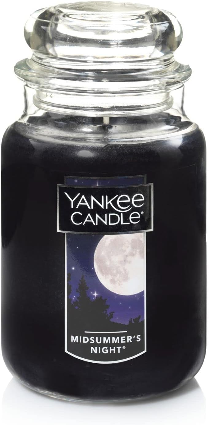 Yankee Candle Salted Caramel Scented, Classic 22oz & Bahama Breeze Scented, Classic 22oz Large Jar Single Wick Candle & MidSummer's Night Scented, Classic 22oz Large Jar Single Wick Candle