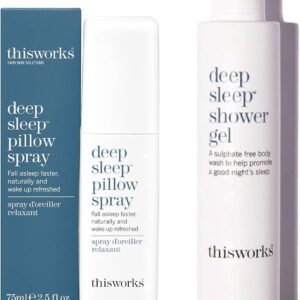 THISWORKS Deep Sleep Bed & Shower Bundle. Pillow Spray & Shower Gel, (2.5 fl oz & 8.4 fl oz)