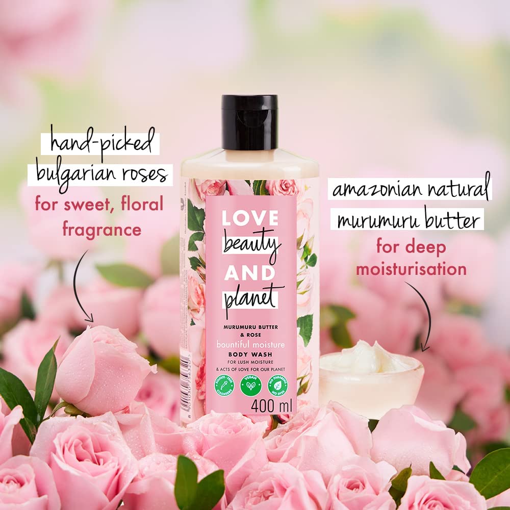 Lovee Beautty & Planet Murumuru Butter and Rose Moisturising Body Wash|Crème Shower Gel for Soft Skin,200ml - Image 3