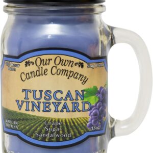 Our Own Candle Company, Tuscan Vineyard Scented Mason Jar Candle, 100 Hour Burn Time,13 Ounces