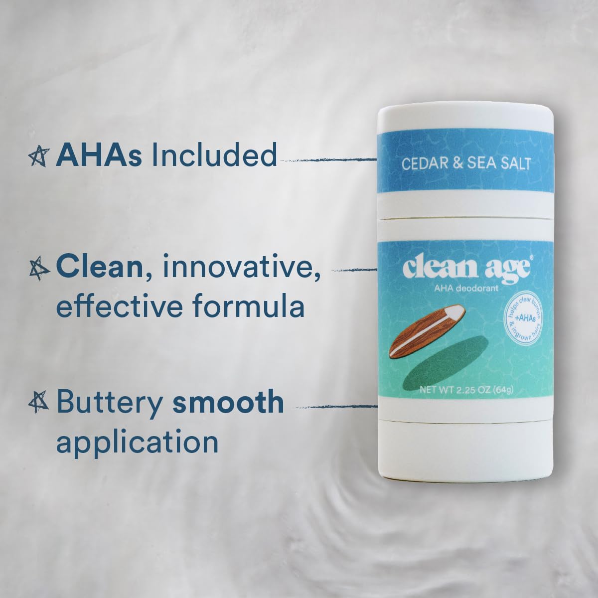 Teen AHA Aluminum-Free Deodorant for Sensitive Skin, Cedar & Sea Salt, 2.25 oz - Image 3