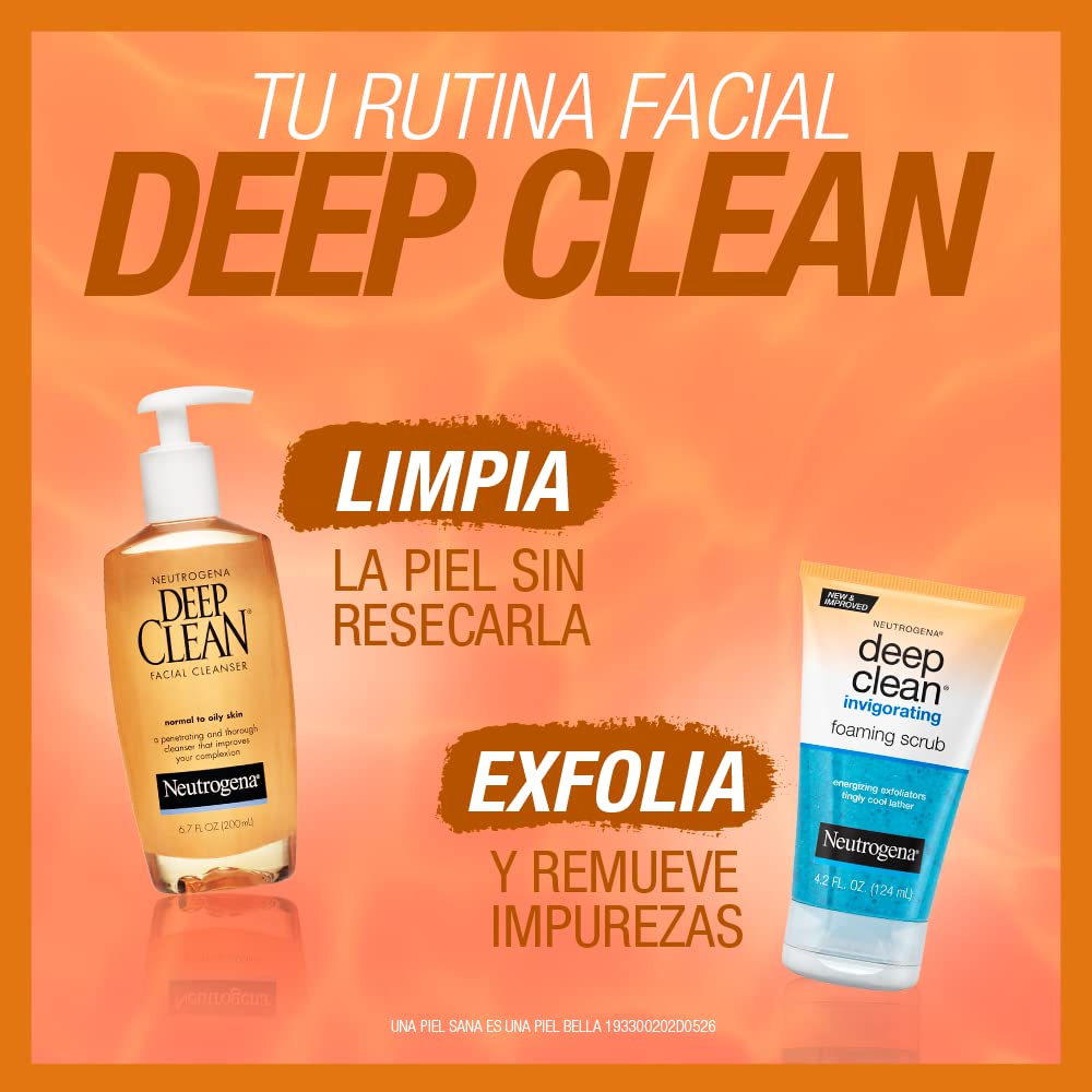 Neutrogena Deep Clean Daily Facial Cleanser with Beta Hydroxy Acid for Normal to Oily Skin, Alcohol-Free, Oil-Free & Non-Comedogenic, 6.7 fl. oz - Image 5