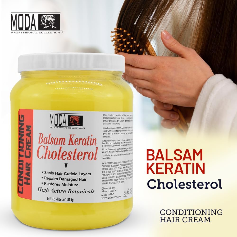 MODA - Cholesterol Deep Conditioning Hair Cream with Keratin, Panthenol, Collagen Amino Acids, Jojoba Oil, and Vitamin E โ 64 Oz - Image 6
