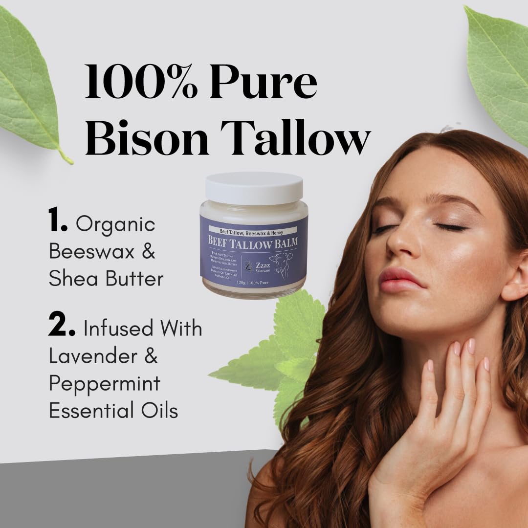 Beef Tallow Balm - 100% Pure Ingredients - Unscented Multipurpose Balm for Skincare - Beef Tallow Moisturizer 2oz/60g - Image 5