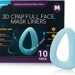 CPAP Mask Liners, 3D Mask Cushion Cover, Reduce Air Leakage, Compatible w/ResMed F20/F10, F&P Simplus & Vitera, Philips Full Face Masks CPAP Supplies Accessories, Size M 10PCS (Cushions NOT Included)