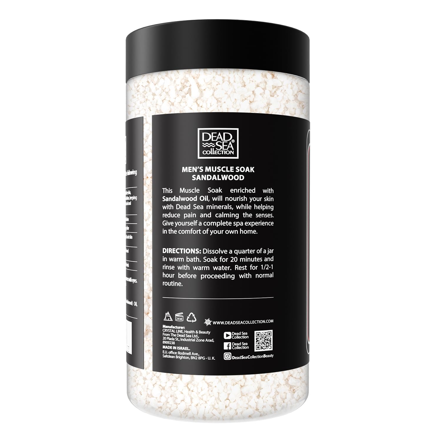 Dead Sea Collection Bath Salts for Men with Sandalwood Oil - Muscle Recovery Bath Soak – Mens Pure Dead Sea Salt for Soothing and Relaxing - 37 Oz - Image 8
