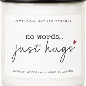 Sympathy Gifts for Loss of Loved One, Memorial Gifts - 9oz Lavender Scented Soy Wax Candle - No Words Just Hugs, Bereavement, Grief, Think of You, Condolence Candle for Women