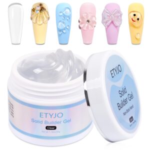 Solid Gel Builder for Nails - 50g Clear Non-Stick 3D Carving Gel for Salon & Home DIY