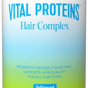 Vital Proteins Collagen Peptides + Biotin 10000mcg Hair Complex, Hair Growth Supplement - Clinically Studied Lustriva to Promote Thicker Fuller Hair, 20g Unflavored Collagen for Women 11.4oz Powder