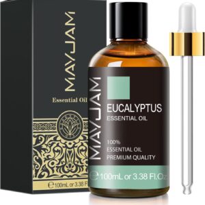 Eucalyptus Essential Oil, MAYJAM 3.38fl.oz Large Bottle Pure Essential Oils, Perfect for Living Room Bedroom Office Car Use