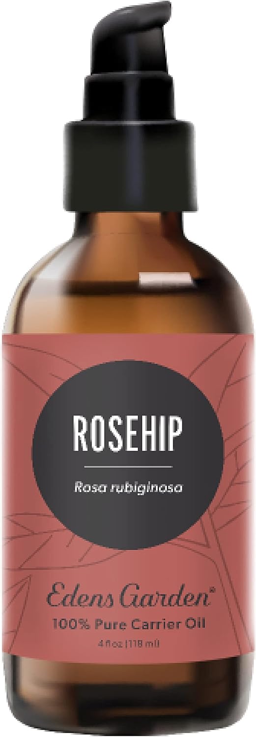 Edens Garden Rosehip Carrier Oil- 100% Pure Premium Cold Pressed & Hexane Free, Natural Moisturizer For Face, Skin, Body, Hair & Nails, Massage- Diluting Essential Oils & Aromatherapy 118 ml (4 fl oz)