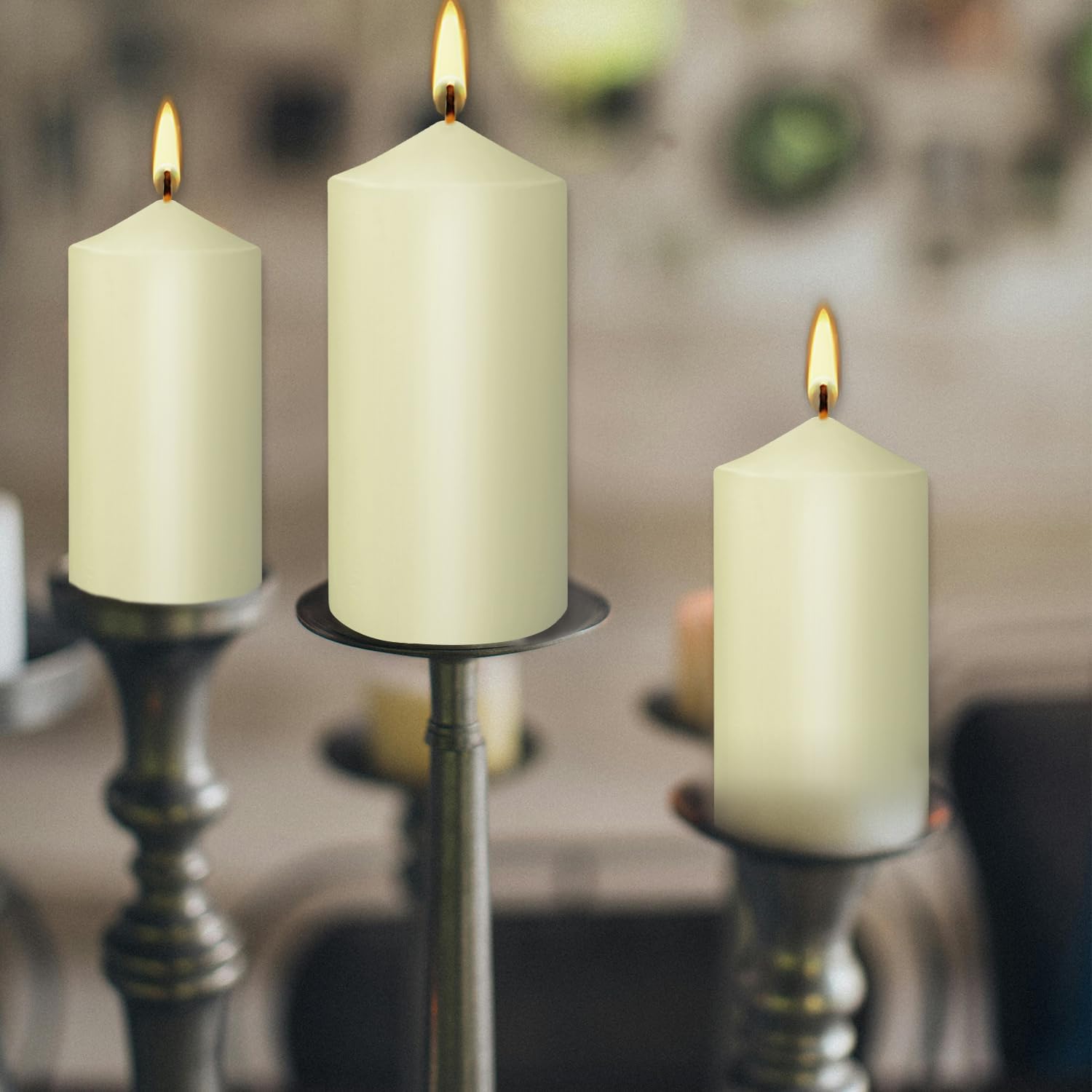 20 Packs 2 x 4 Premium Sense Unscented Ivory Tall Pillar Candles, Soy Wax for Candlelight Dinner, Home Decor, Party, Wedding. - Image 8