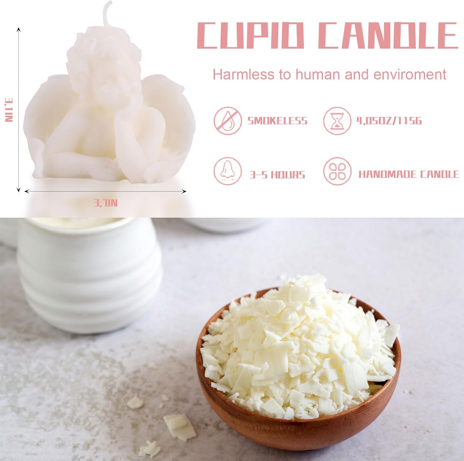 2 Pcs Angel Candle - Soy Scented Candles Aroma Soy Wax Candle Handmade Aesthetic Candle for Home Wedding Photo Prop Decor,Prefect for Meditation Stress Relief Mood Boosting Bath (2pcs Angel Candles) - Image 2