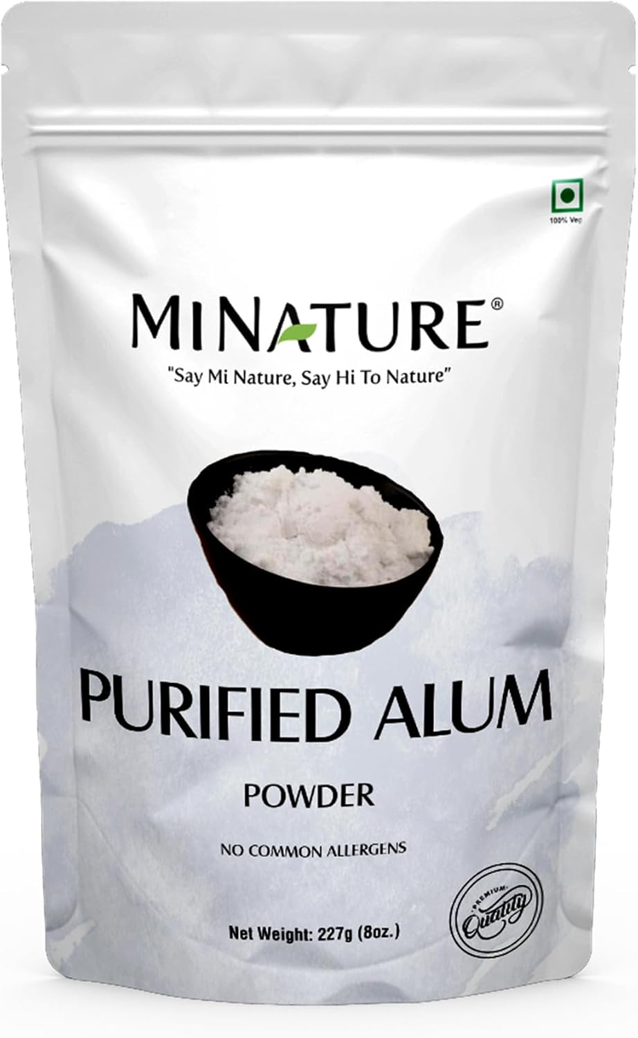 Mi Nature Alum Powder Potassium (Fitkari/Phitkari) -100% Natural Skincare for Acne, Odor Control & Water Purification Face Mask for |Pore Refining 227g |Face Pack Powder |Cruelty-Free