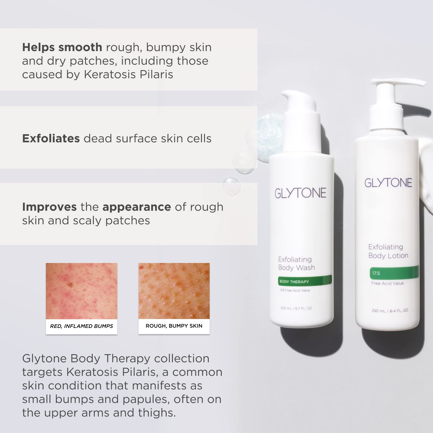 Glytone Exfoliating Body Lotion for Dry Skin, 17.5% PFAV Glycolic Acid Moisturizing Lotion, Reduce Keratosis Pilaris Bump, Fragrance Free Body Exfoliant, Revitalizing skin moisturizer, 8.4 Fl.Oz - Image 5