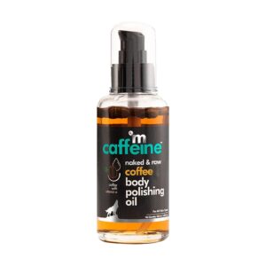 mCaffeine Coffee Body Polishing Oil (100ml) for Reducing Stretch Marks and Cellulite | With Olive Oil and Vitamin E for a Soft and Moisturized Skin | Natural and Vegan Oil for Daily-Use