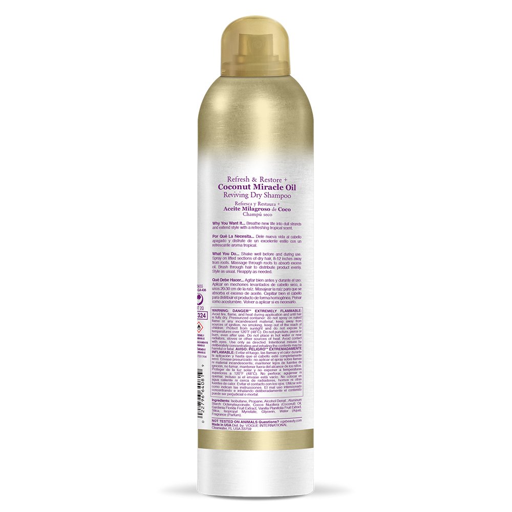 OGX Coconut Miracle Oil Extra Strength Dry Shampoo 5oz for Refreshing Hair - Image 2