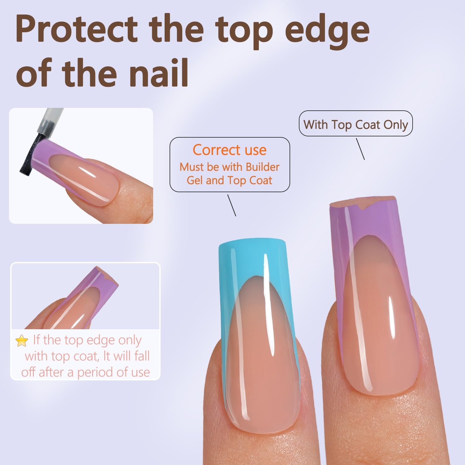 Misssix 150pcs Long Square French Gel Nail Tips, 15 Sizes Pre-Lasting Press On Nails - Image 5