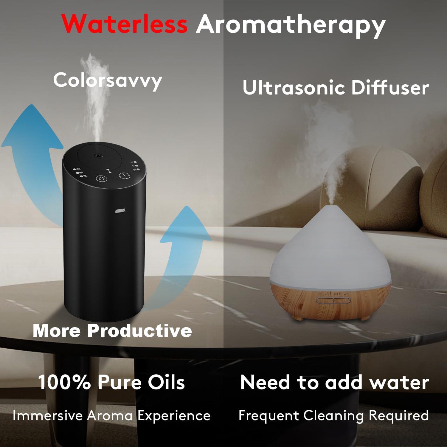 Waterless Car Diffuser, Waterless Diffusers for Essential Oils with Timer & No Leakage Tech, Super Quiet Cordless Aromatherapy Essential Oil Diffuser Battery Operated for Car, Room, Office - Image 8