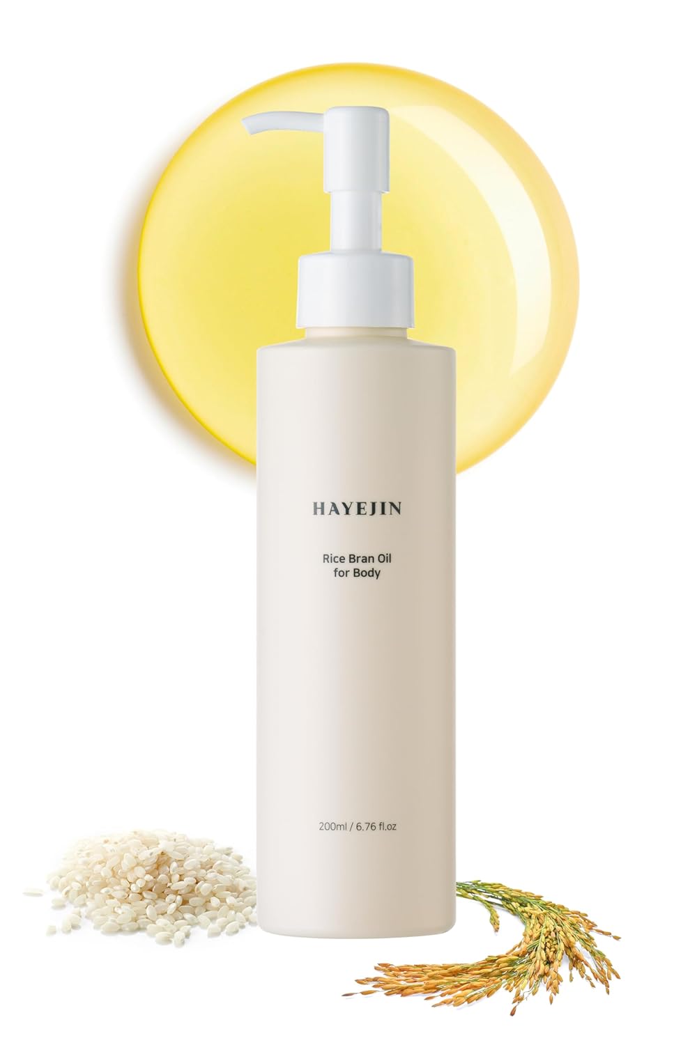 HAYEJIN Rice Bran Oil for Body | Moisturizing Body Oil For Men & Women | Hydrating Body Oil w/Fermented Rice Bran Oil for Skin | Refreshing Body Oil for Dry Skin 6.76 Fl Oz
