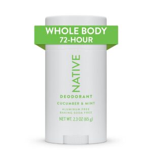 Native Whole Body Deodorant Stick Contains Naturally Derived Ingredients, Deodorant for Men and Women | 72 Hour Odor Protection, Aluminum Free with Coconut Oil and Shea Butter | Cucumber & Mint