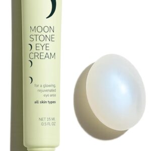 Caffeine Eye Cream for Dark Circles and Puffiness – Moonstone Under Eye Cream with Cooling Tip, Retinol, Hyaluronic Acid & Peptides – for Wrinkles, Bags, Fine Lines – Fragrance-Free