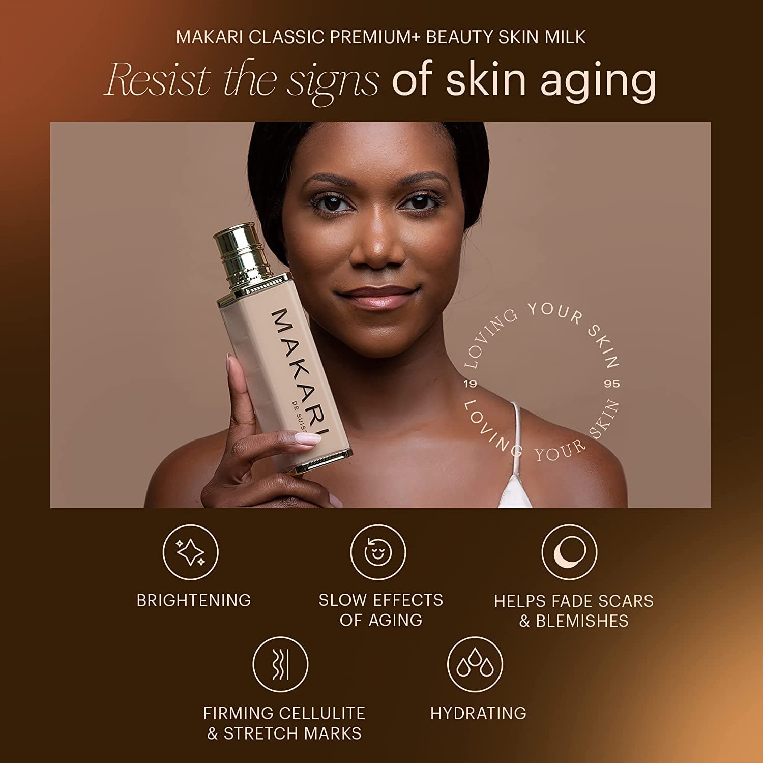 Makari Premium+ Body Brightening Beauty Milk (4.57 fl oz) | Anti-Aging Body Lotion | Softens and Smoothens Skin | Helps Diminish Discolorations and Dark Marks | Enhances Luminosity and Vibrance - Image 3