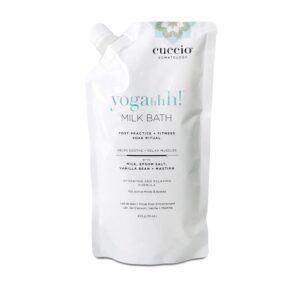 Cuccio Somatology Yogahhh Milk Bath - Restores Moisture to Dry Skin - Draws Out Discomfort from Sore, Swollen Muscles - Removes Excess Sweat from Pores - Exfoliates The Skin - Paraben Free - 16 oz