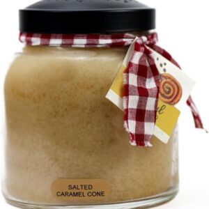 A Cheerful Giver Salted Caramel Cone 34oz Papa Scented Candle Jar with Lid Keepers of The Light 155 Hours of Burn Time, Gift for Women, Orange