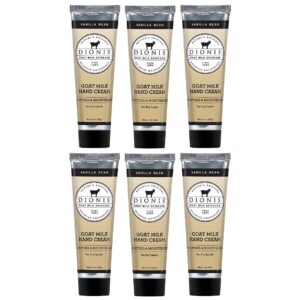 Dionis - Goat Milk Skincare Vanilla Bean Scented Hand Cream (1 oz) - Set of 6 - Made in the USA - Cruelty-free and Paraben-free