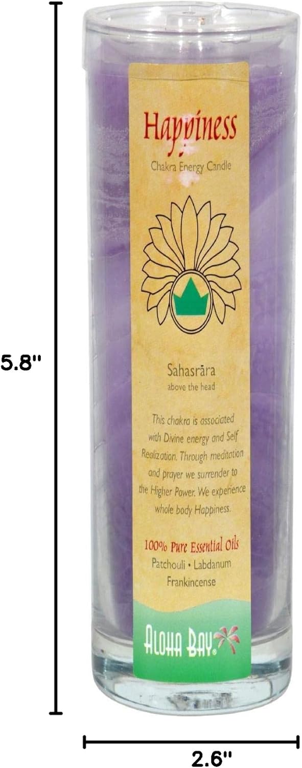 Premium Scented Candle Hand Made Chakra Energy Jar | 11 Oz Jar | Happiness, Sahasrara| Yoga, Prayer & Meditation Candle | Long Burn 60 Hours | Essent.Oils Patchouli, Labdanum, Frankincense | Aloha Bay - Image 9