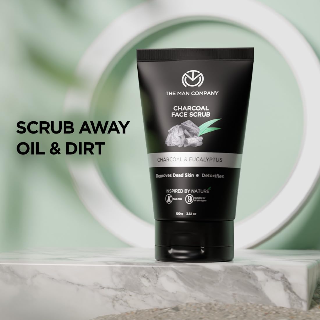 The Man Company Natural Charcoal Face Scrub with Lemongrass and Eucalyptus - 3.5 Oz. | Skin Exfoliating & Detox, Anti Acne, Blackhead removing Face Scrub - Image 7