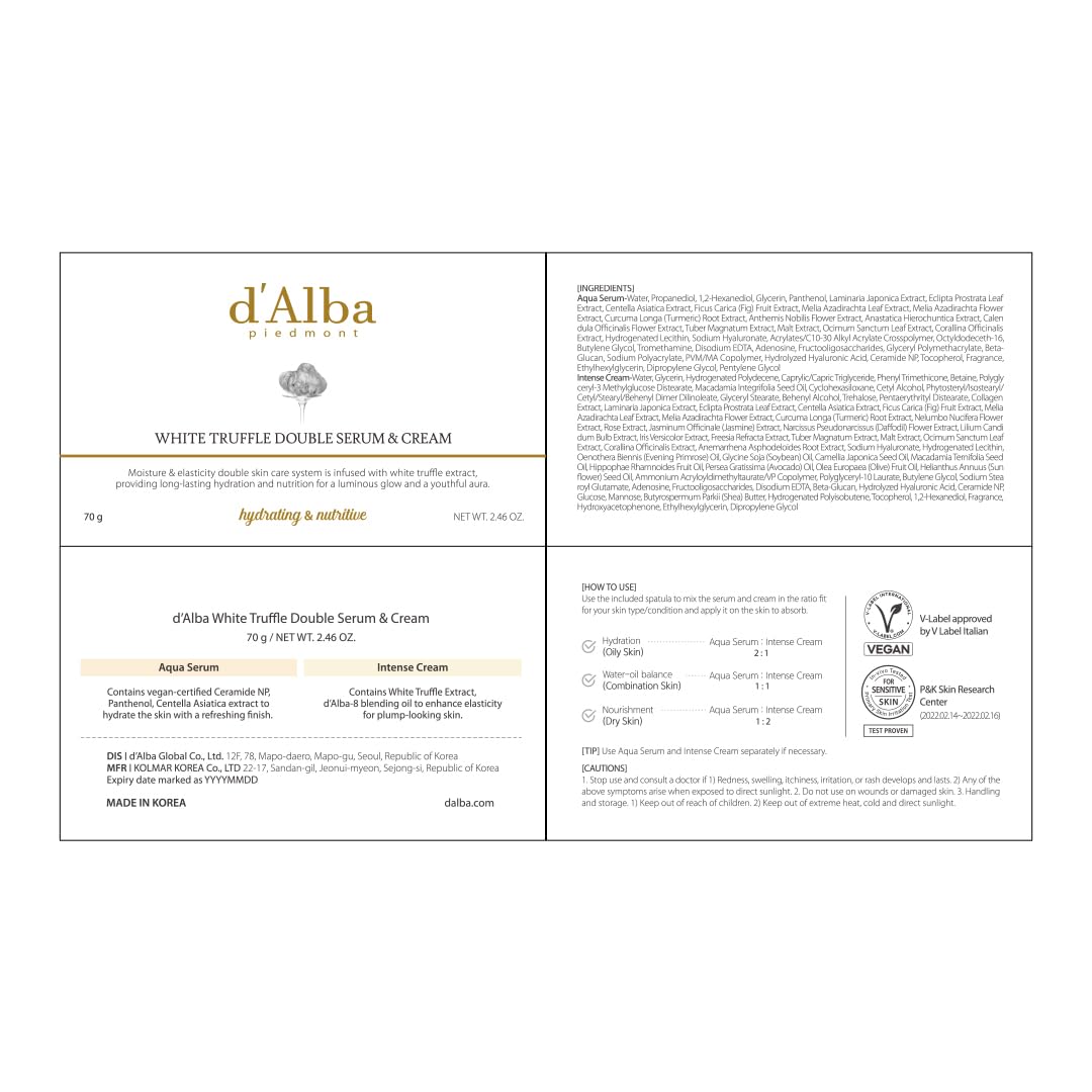 D'alba Piedmont White Truffle 2.46 oz Vegan Double Serum and Cream Moisturizer - Image 9