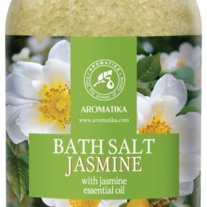 Bath Sea Salt Jasmine 21.16 Oz - Bath Salts with Jasmine Essential Oil for Bath Soak - Relaxing Bath - Body Care - Muscle Relaxation - Good Sleep - Aromatherapy Bath Salts - Flower Bath Salt
